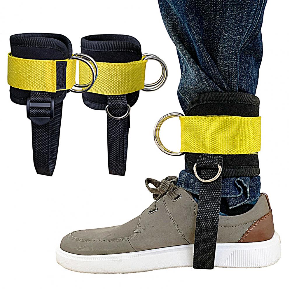 2Pcs Ankle Straps Adjustable Lower Body Exercises Thicken D-Ring Foot Support Cuffs Leg Strength Workouts Pulley for